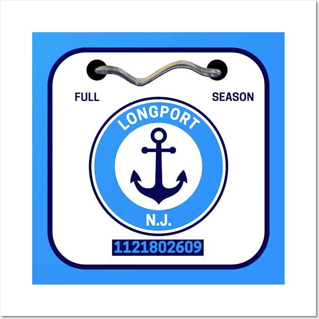 Longport New Jersey Beach Badge Wall Art by fearcity